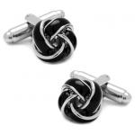 Black and Silver Knot Cufflinks.jpg